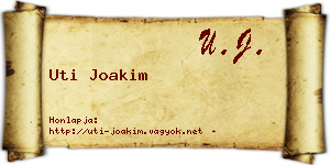 Uti Joakim névjegykártya